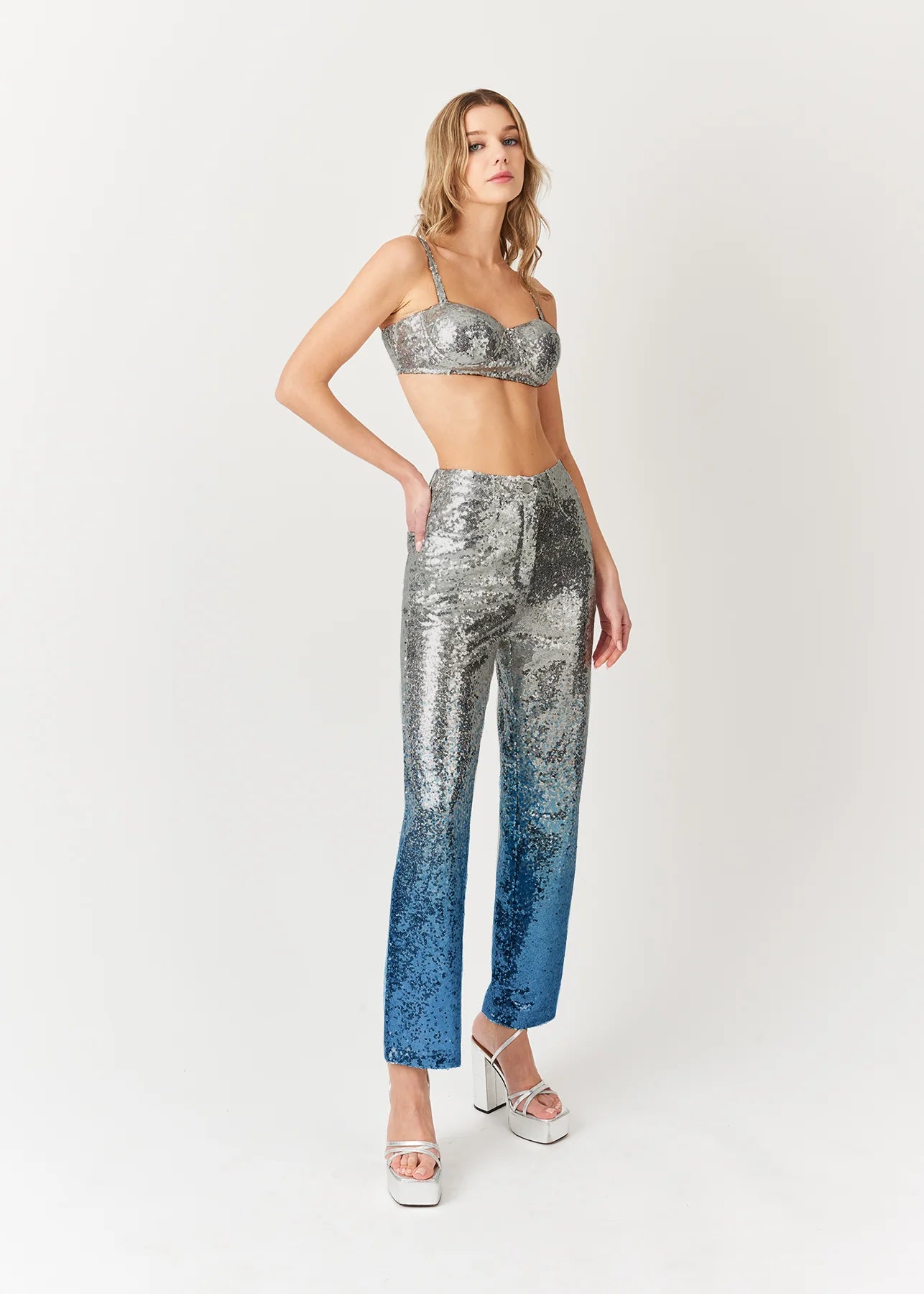 High Shine Ombre Sequin Pants