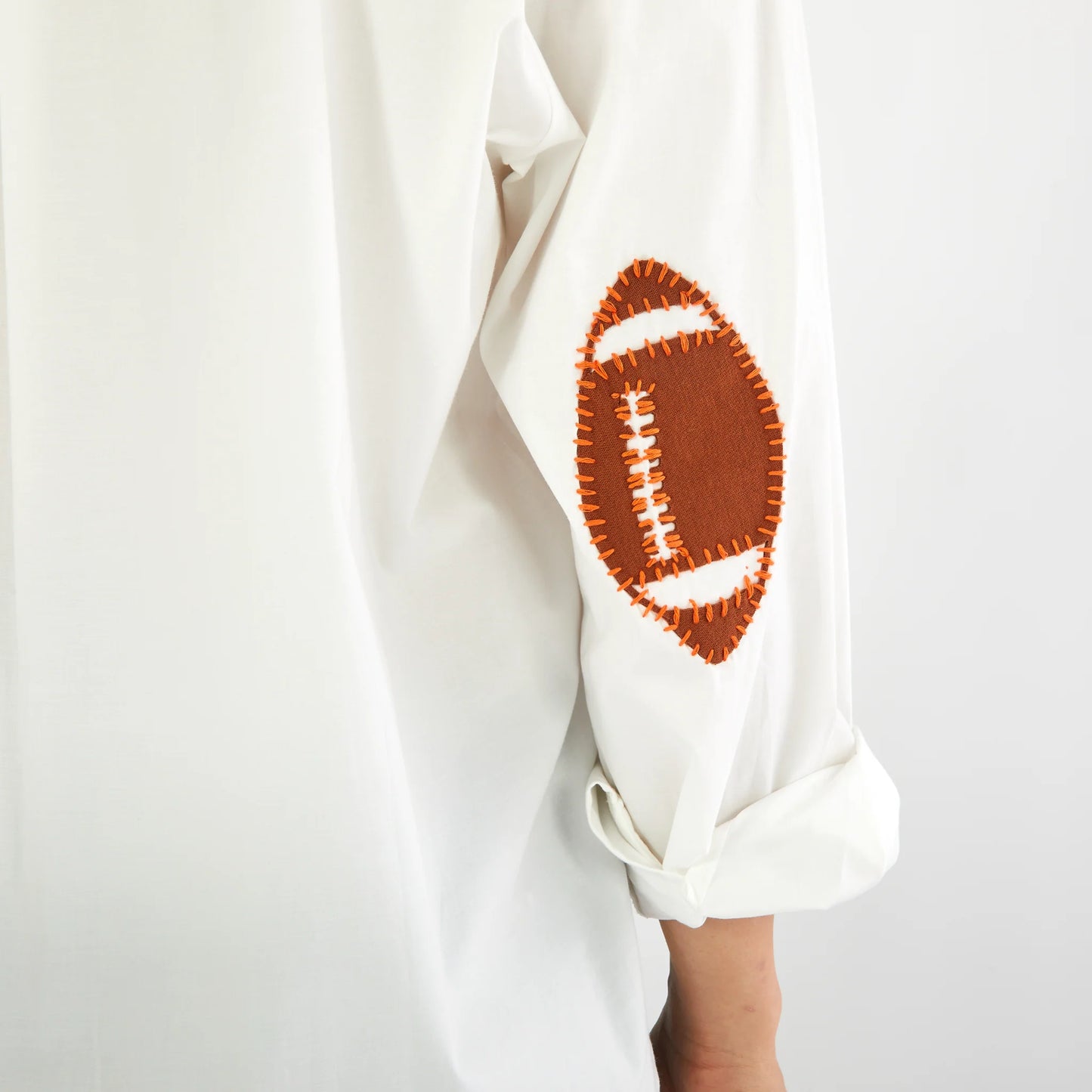 Caryn Lawn Burnt Orange Game Day Button-Up