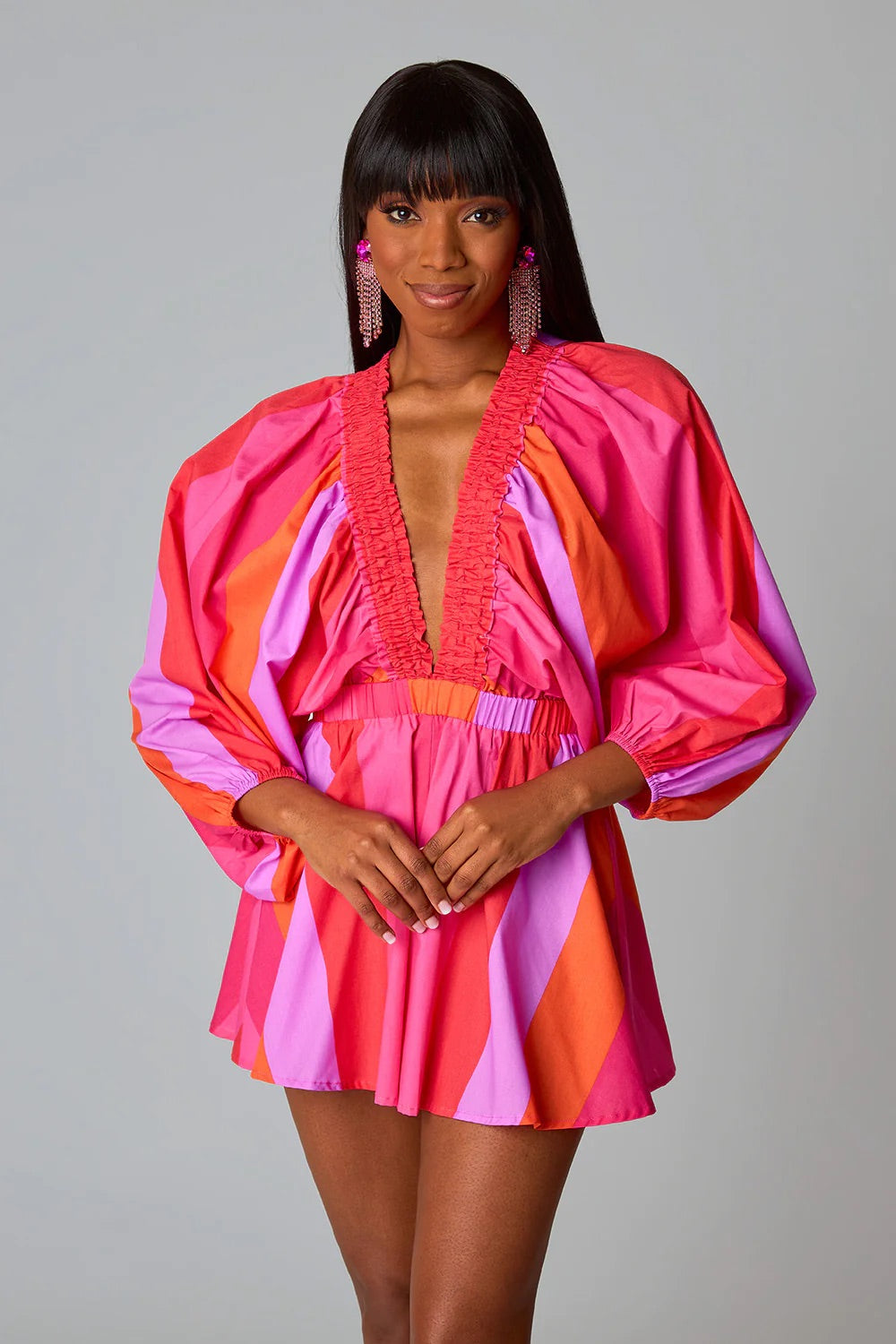 Buddy Love Palm Beach Plunge Neck Romper