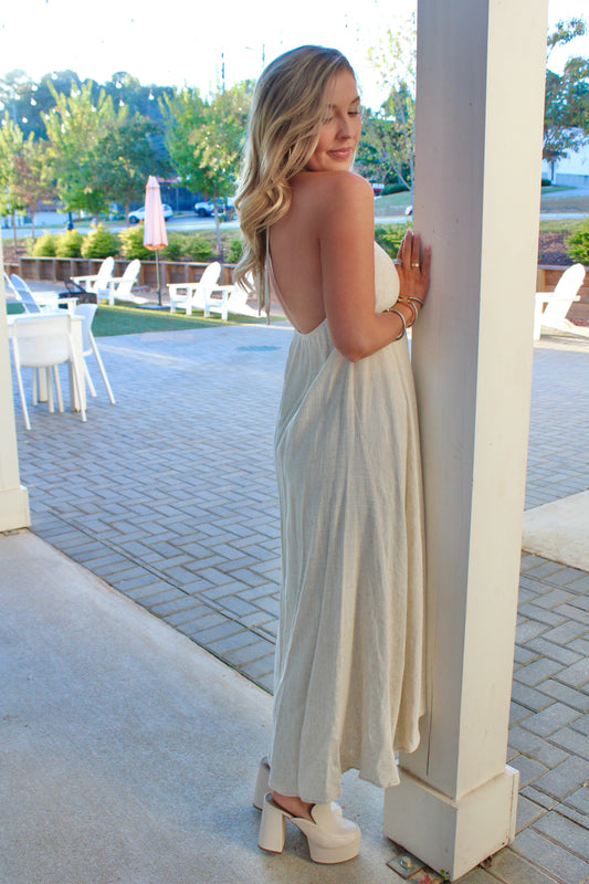 Linen Halter Statement Top