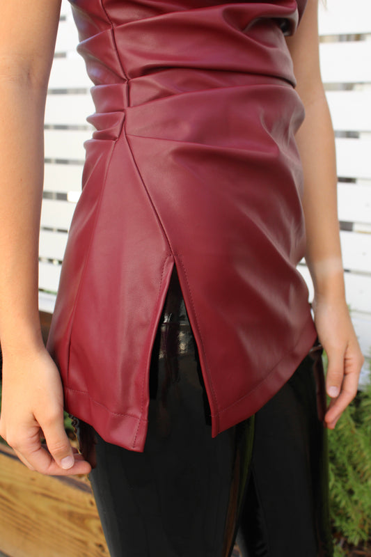 Tori Leather Statement Top
