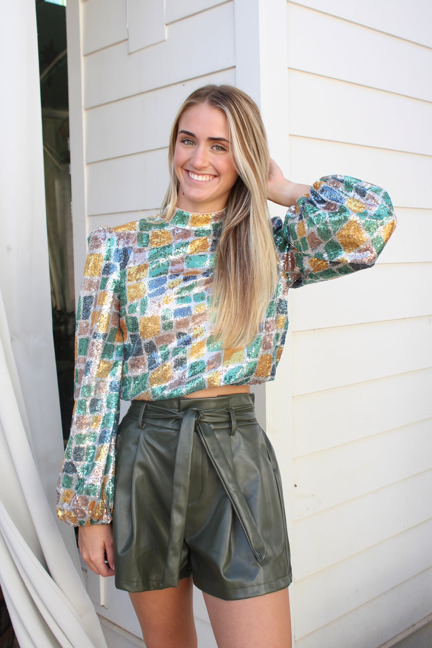 Sequin Geo Top