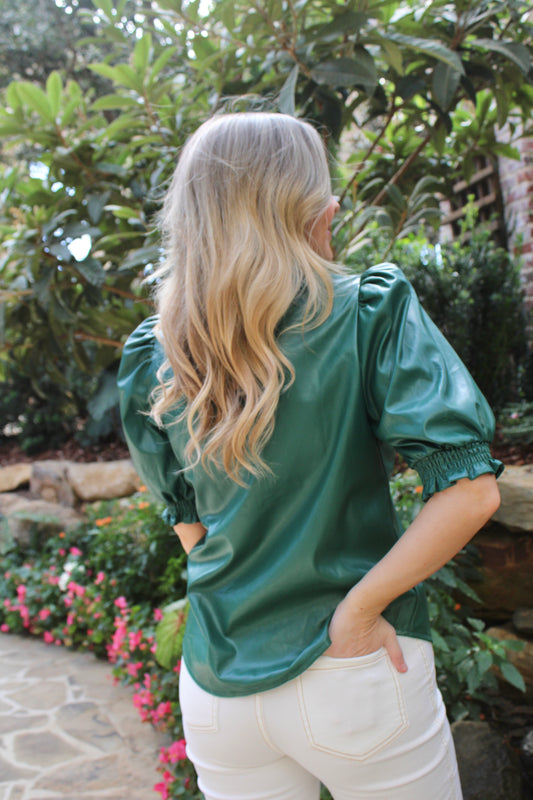 Eleanor Blouse in Hunter Green