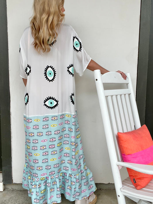 Sequin Eye Kimono Cover-up