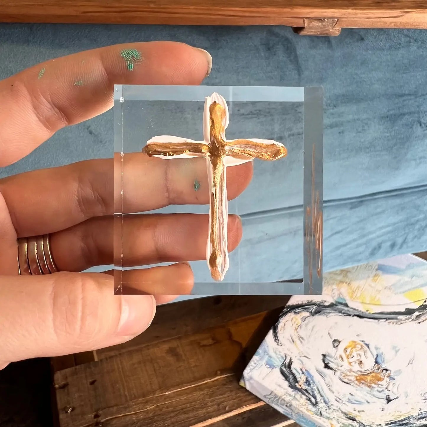 Lucite Cross Art