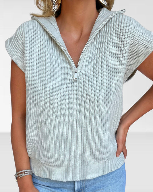 Sabrina Sleeveless Sweater in Silver