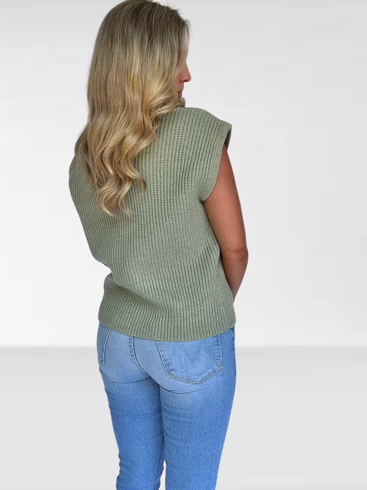 Sabrina Sleeveless Sweater in Sage