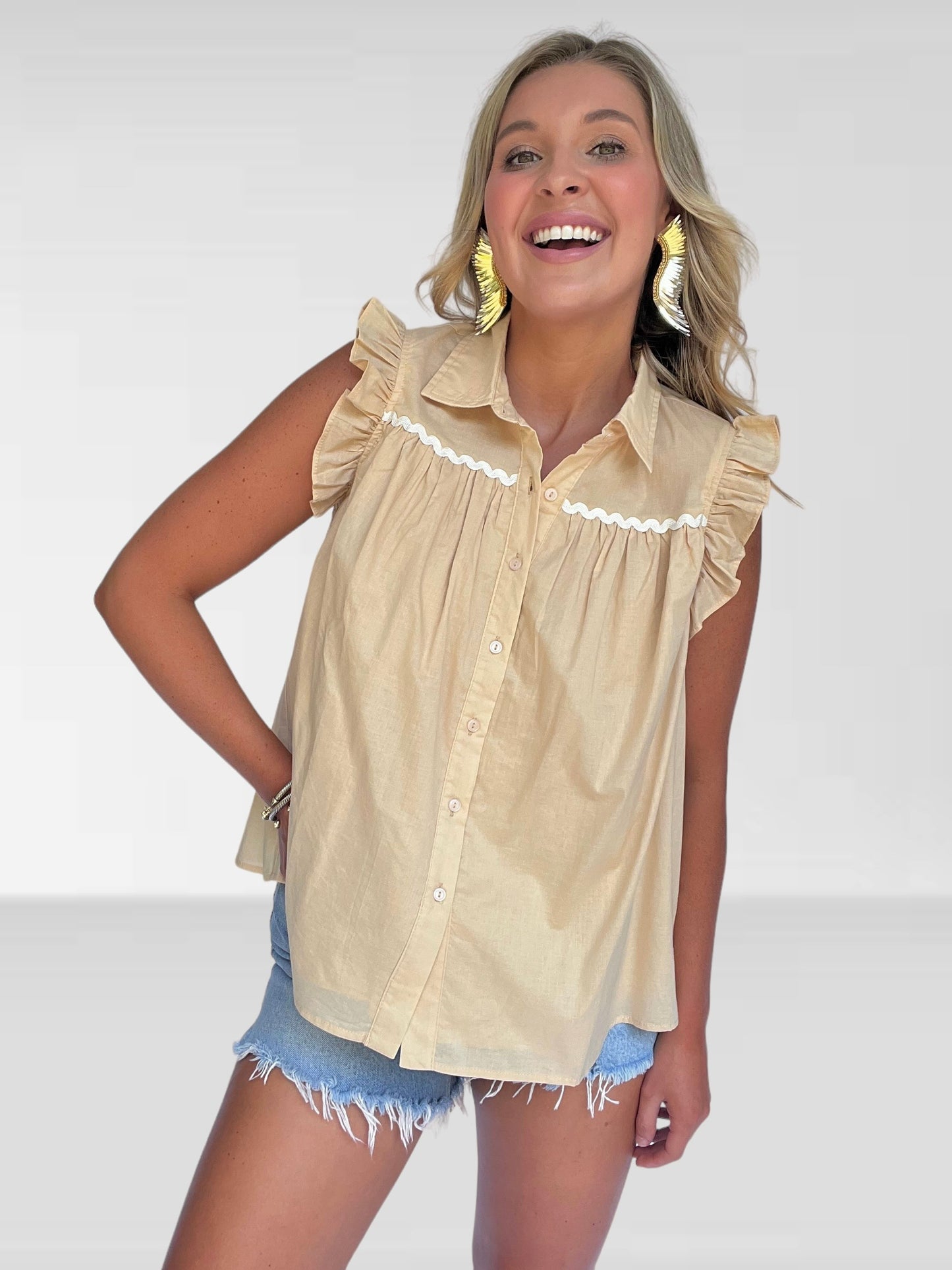 Almond Ric Rac Blouse