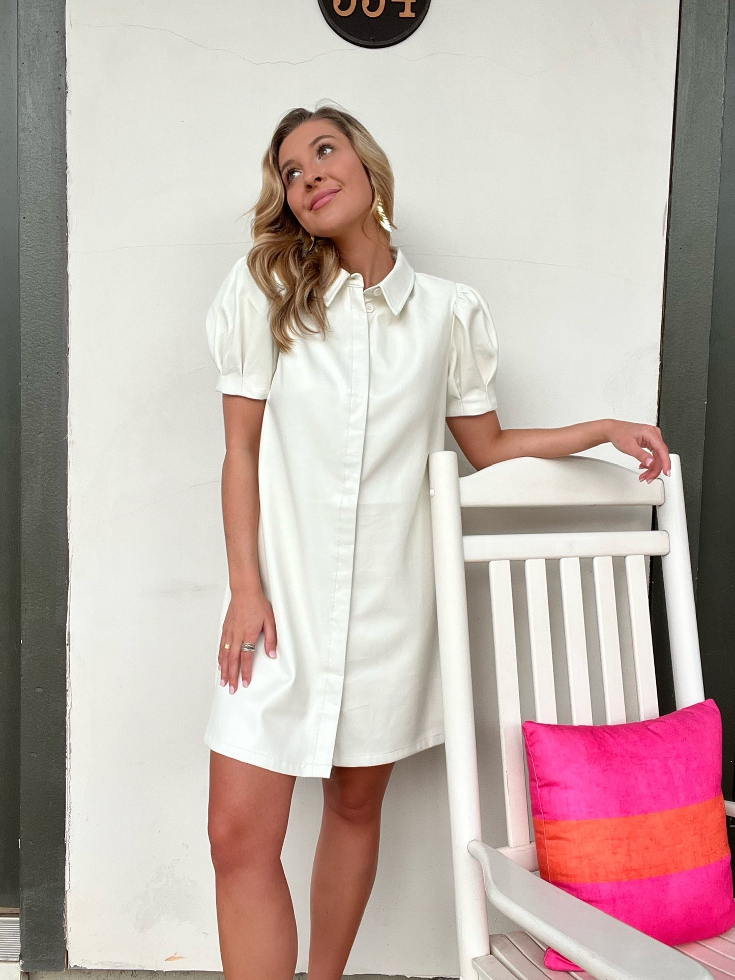 Soft White Leather Dress