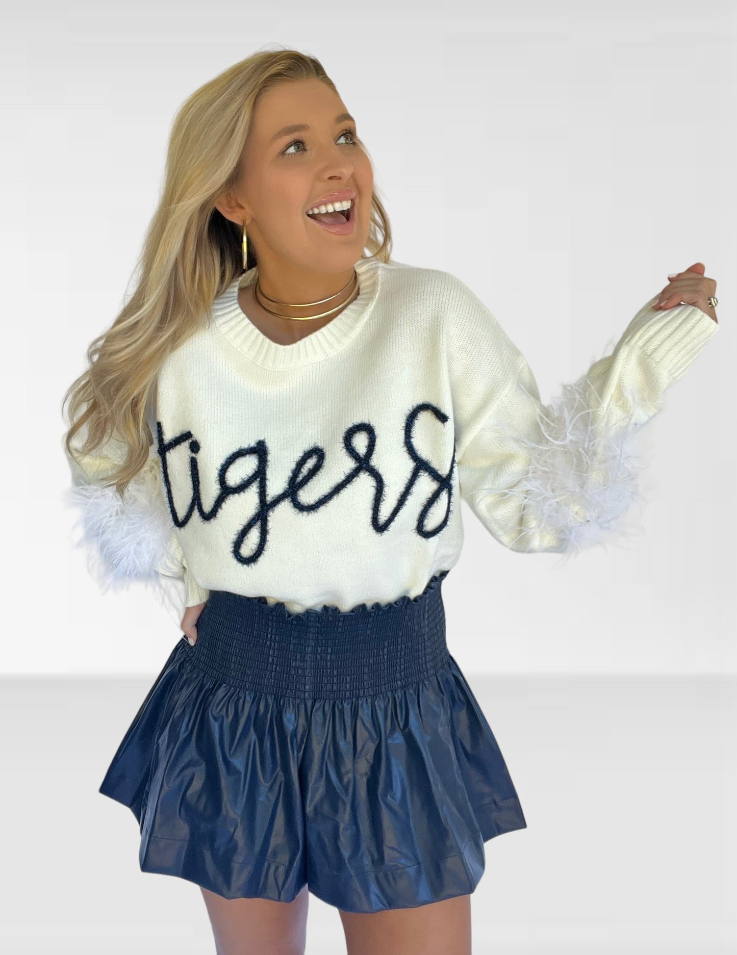 Queen of Sparkles Feather Tigers Sweater