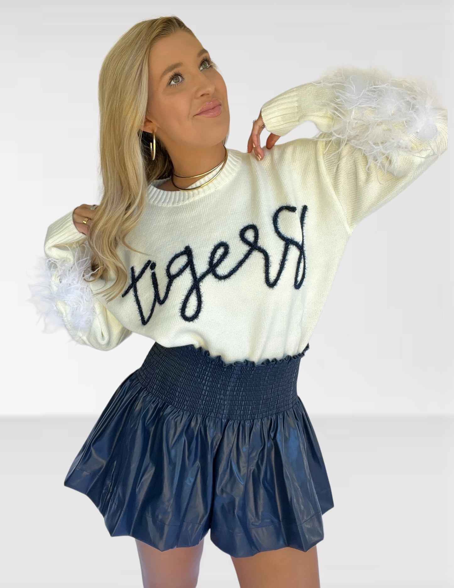 Queen of Sparkles Feather Tigers Sweater
