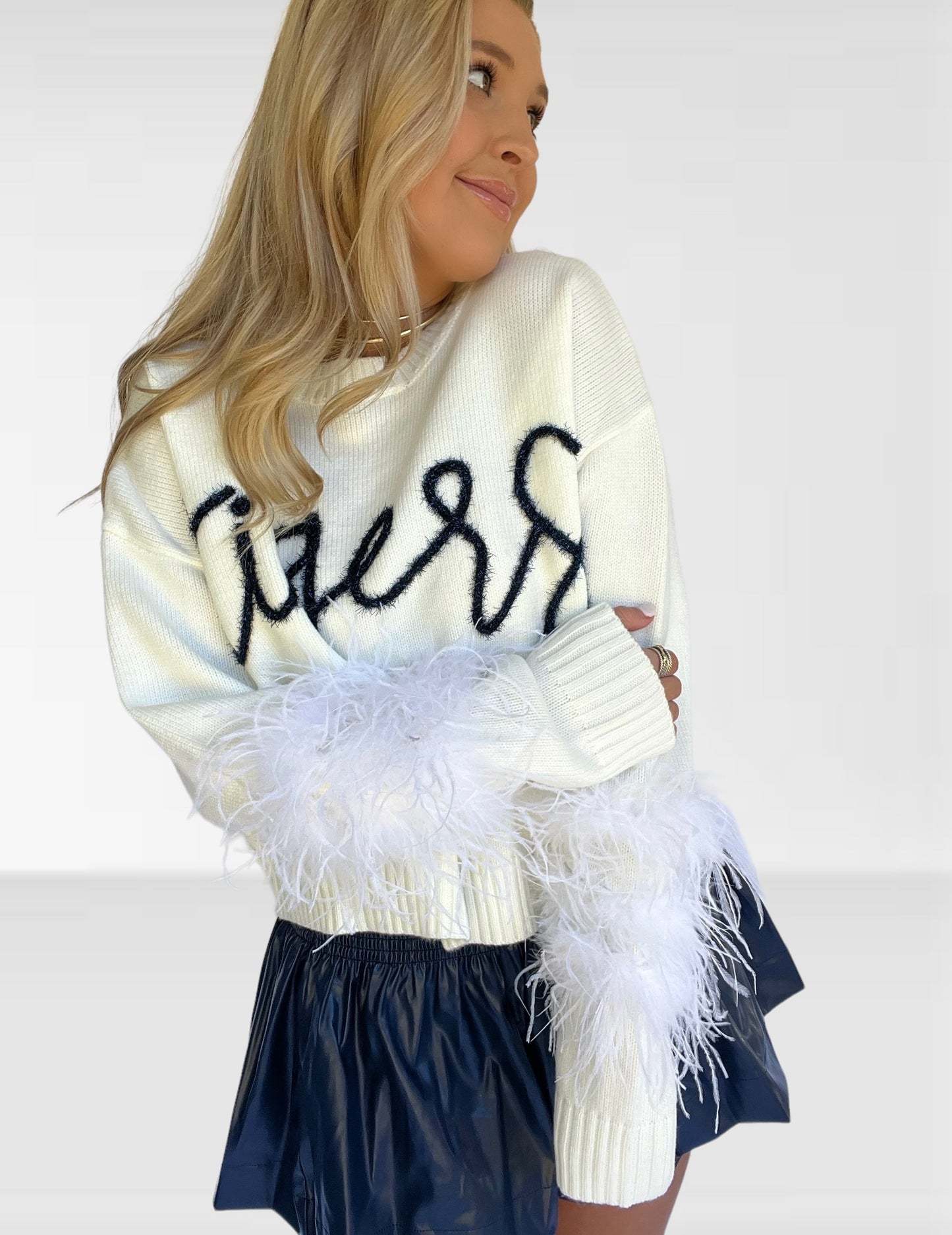 Queen of Sparkles Feather Tigers Sweater