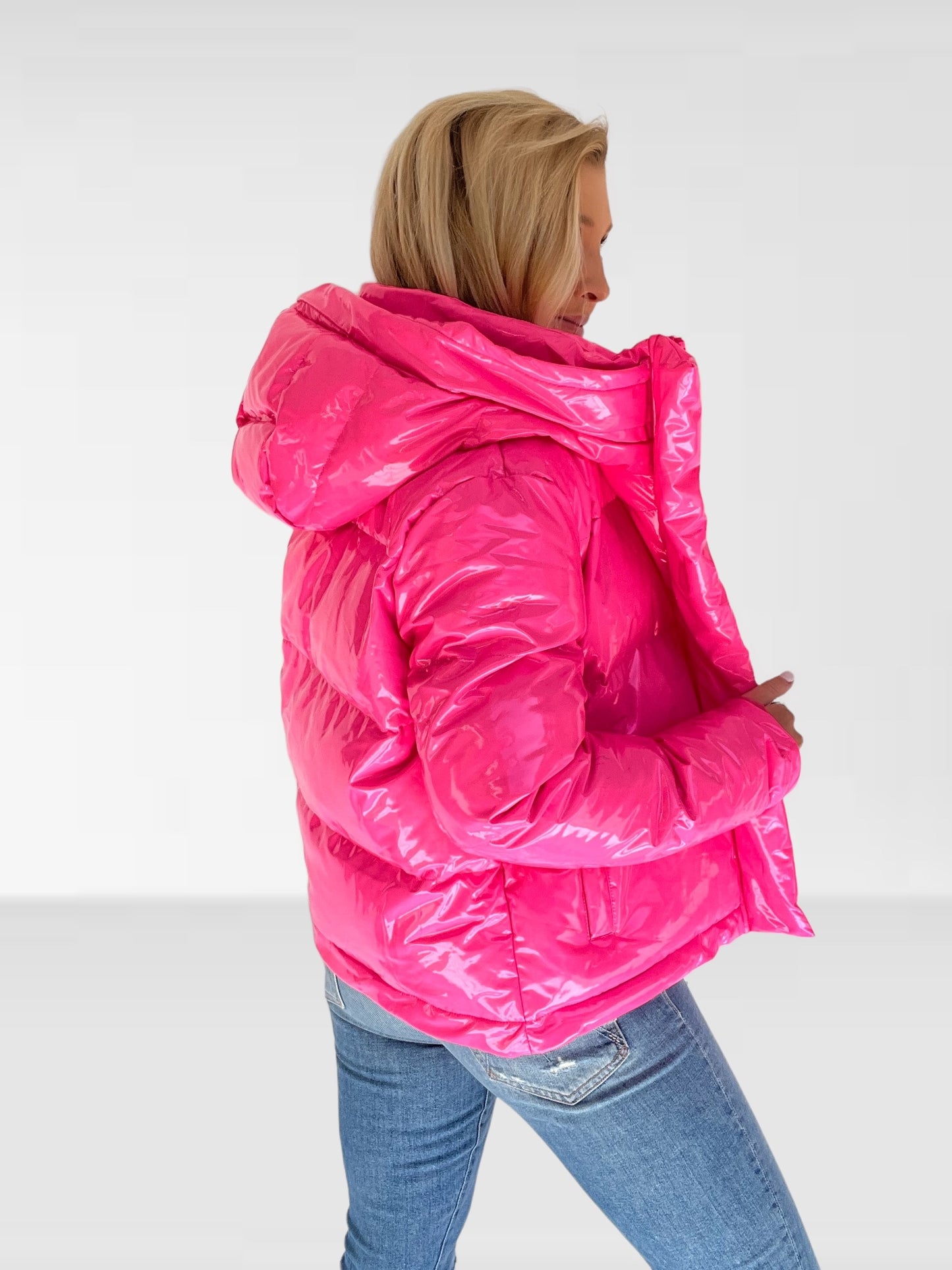 Pink Patent Puffer
