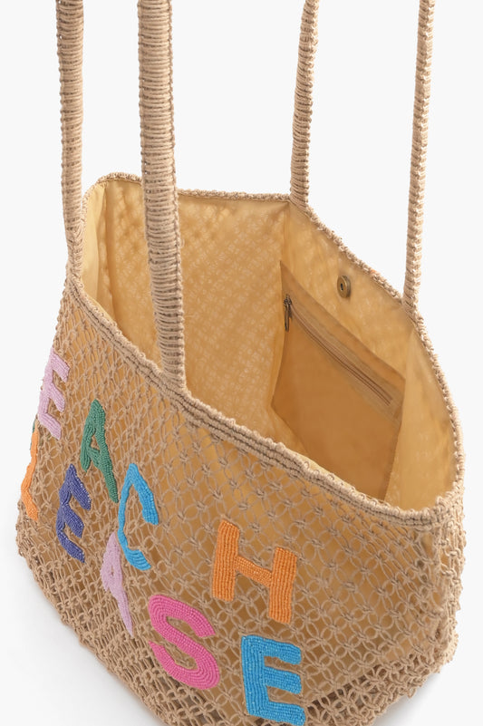 Beach Please Macrame Tote