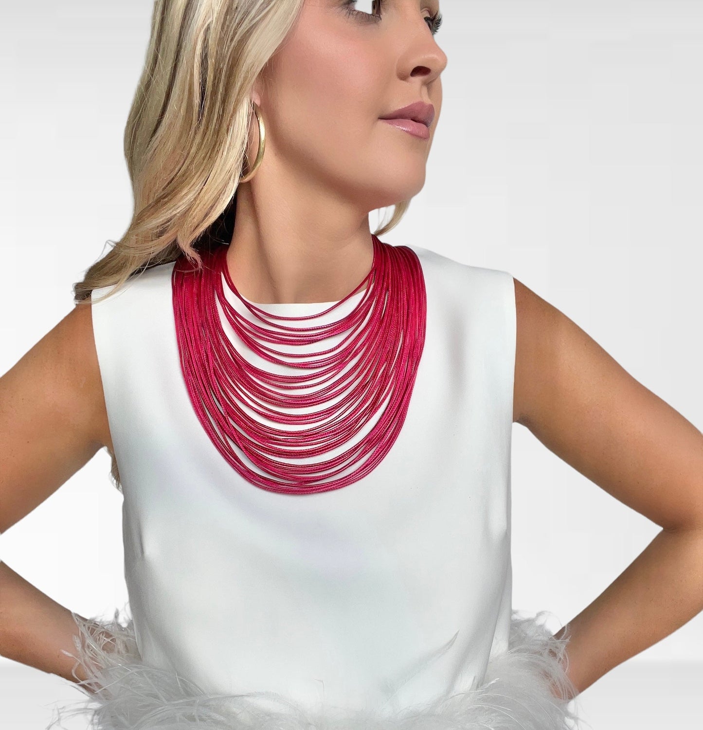 Pink Tight Rope Necklace