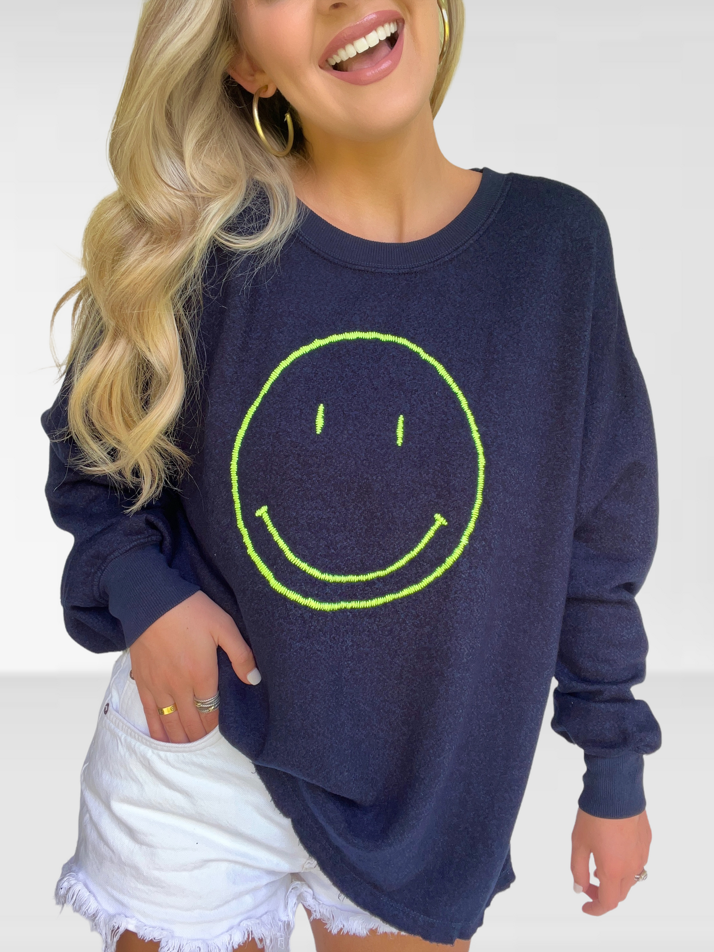 Navy Smile Pullover