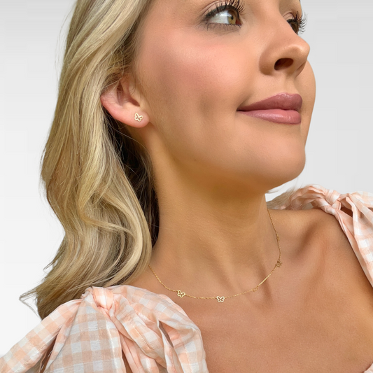 Gold Butterfly Earrings