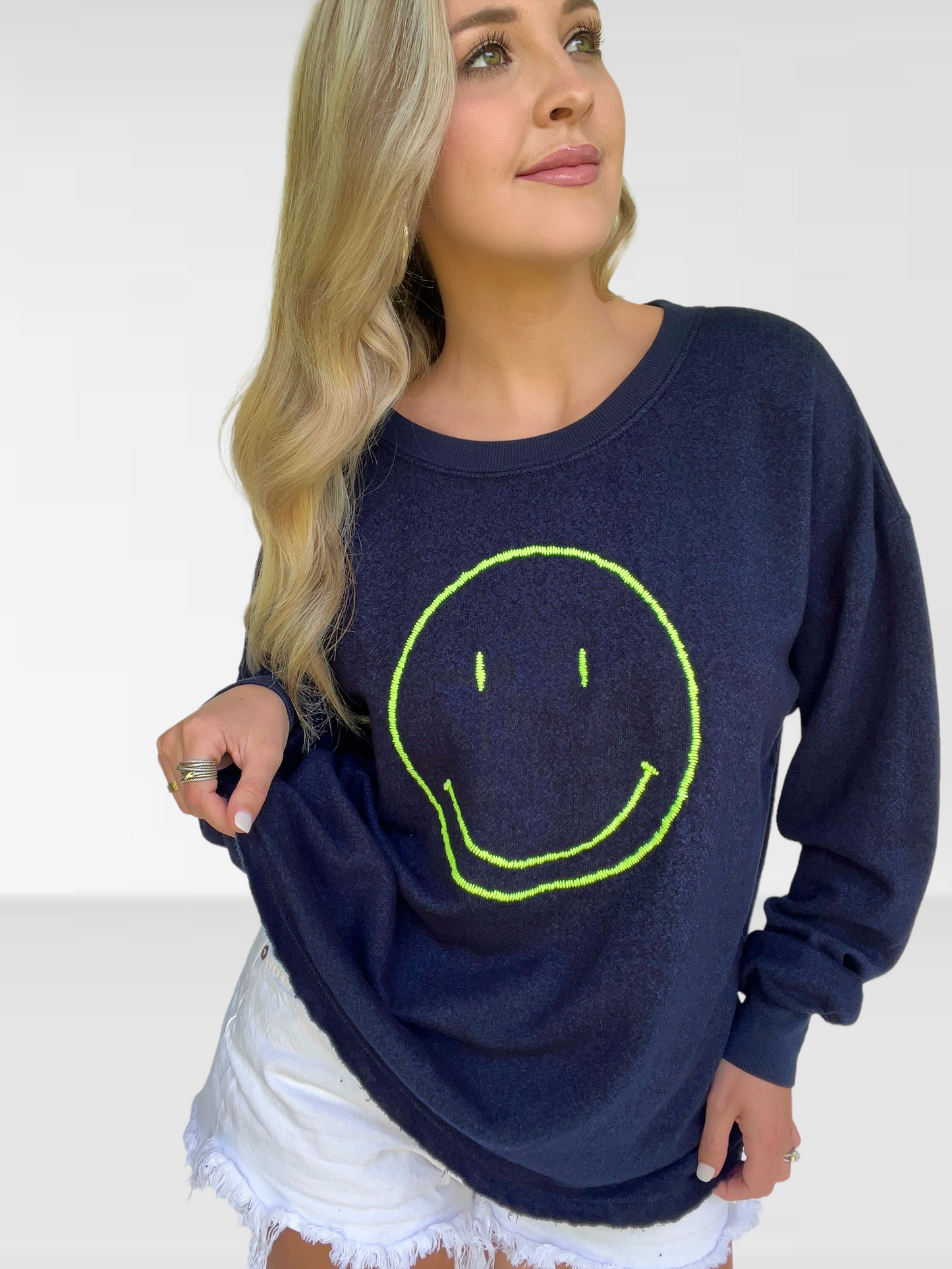 Navy Smile Pullover