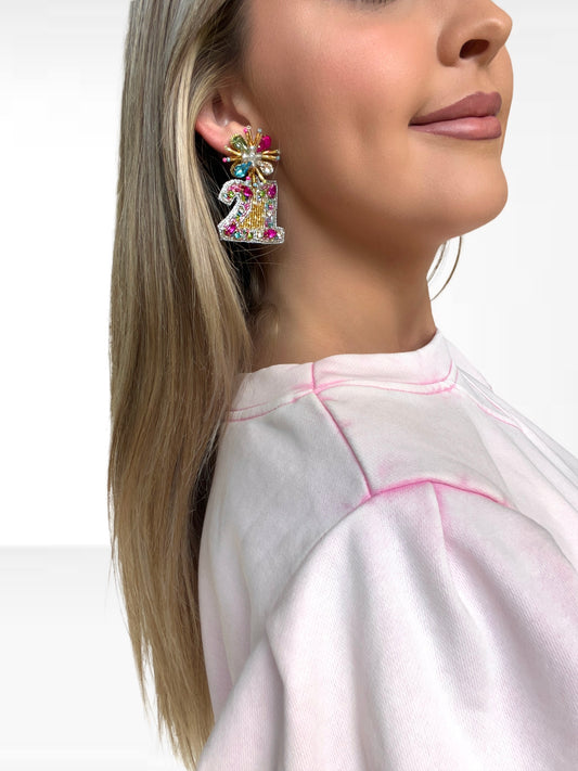 21st Birthday Earrings