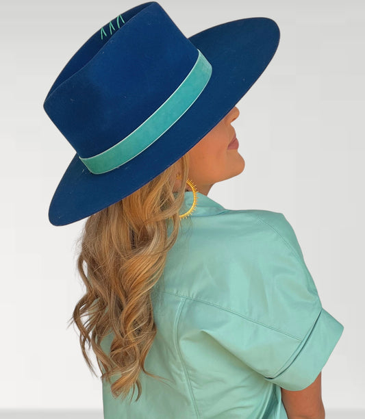 Ocean Blue Stitch Hat