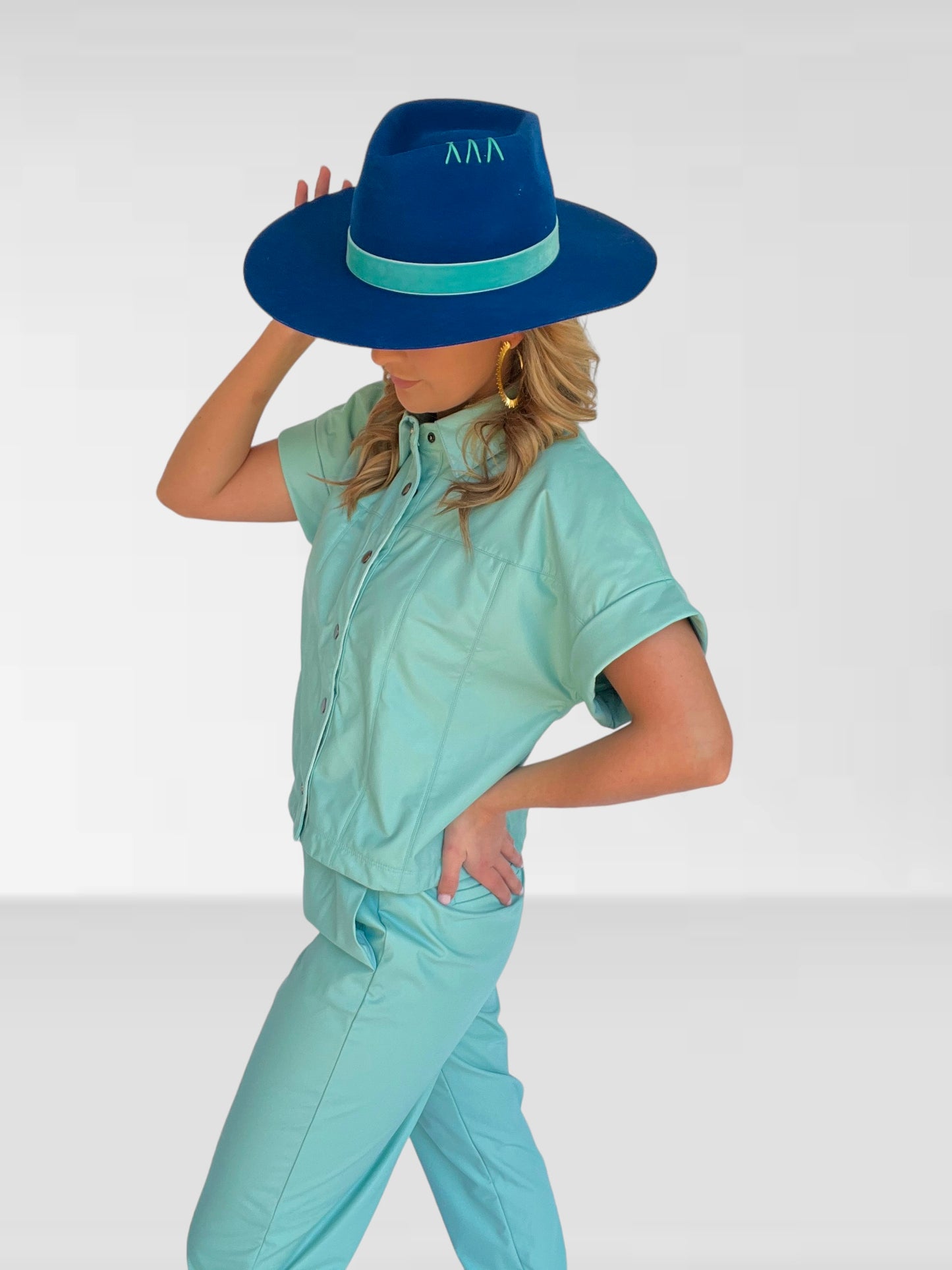 Ocean Blue Stitch Hat