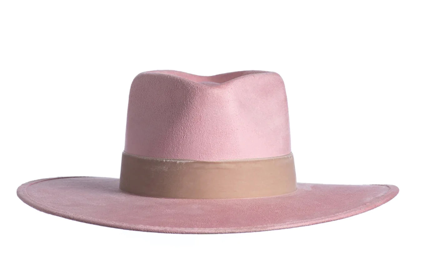 Luna Pale Pink Suede Hat