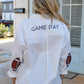 Caryn Lawn Navy Game Day Button-Up