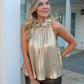 Champagne Shimmer Pleats Top