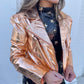Copper Metallic Moto Jacket