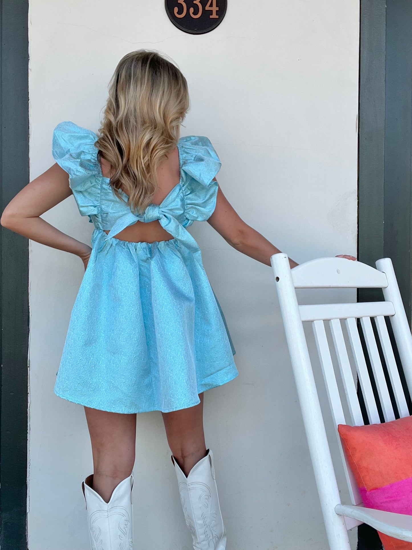 Buddy Love Shimmer Ruffle Dress