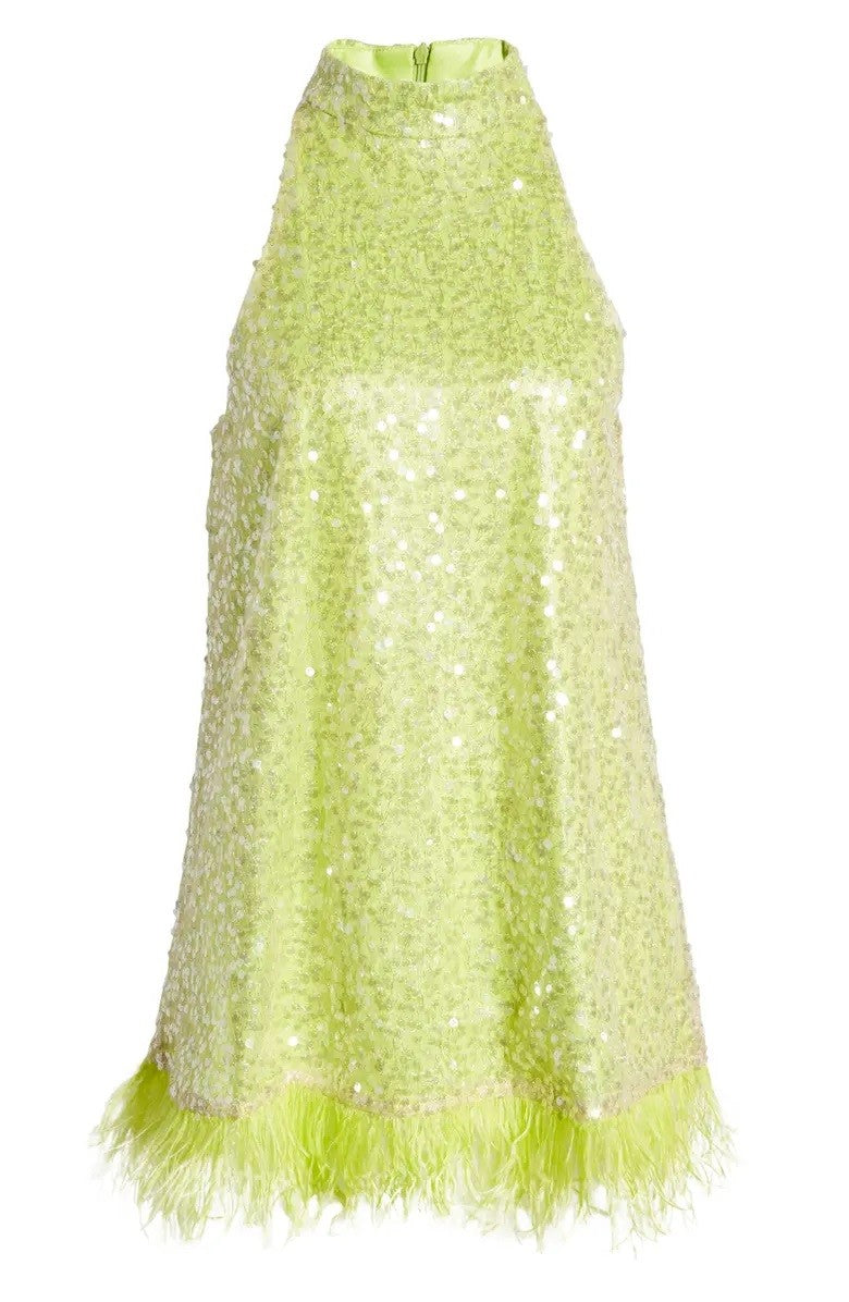 Lime Shimmer Cocktail Dress