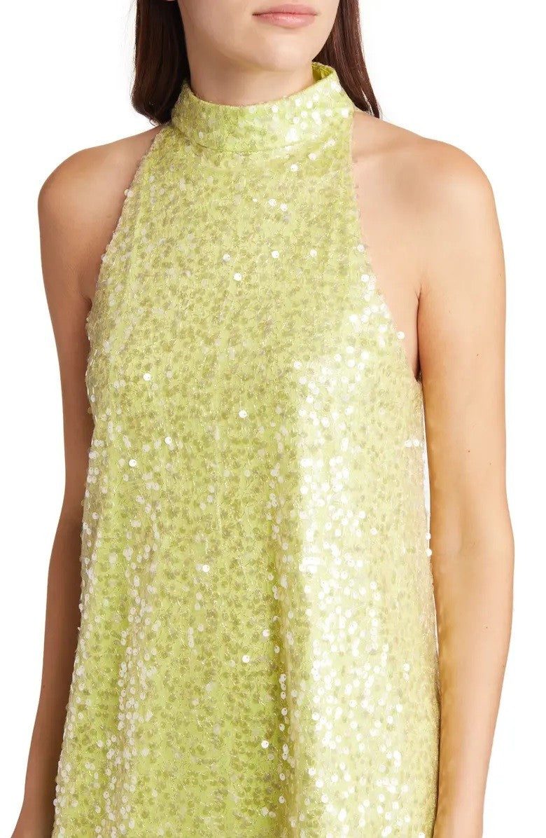 Lime Shimmer Cocktail Dress