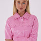 Pink Faux Croc Jacket