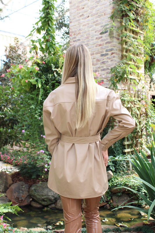Taupe Leather Tunic