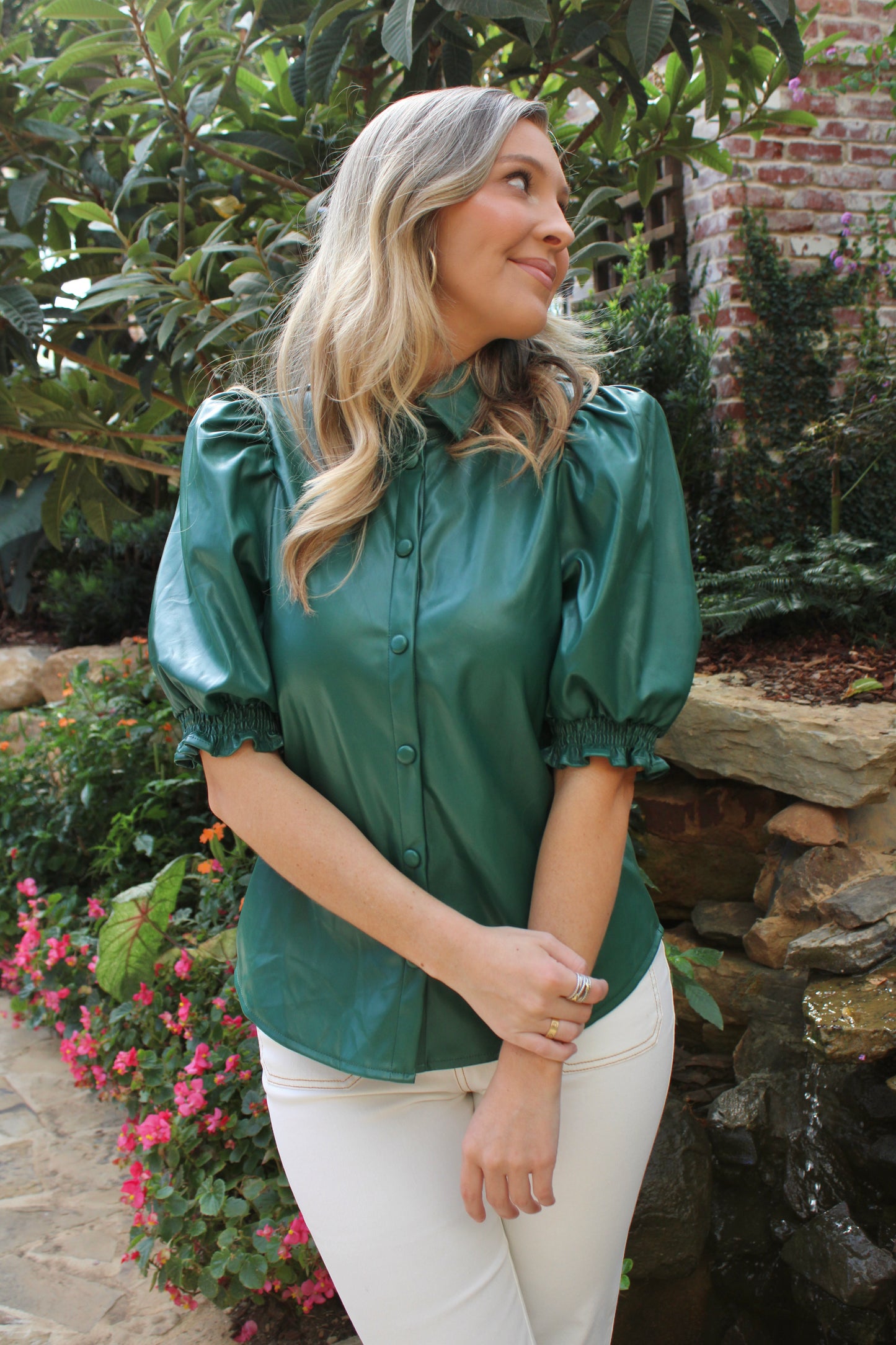 Eleanor Blouse in Hunter Green