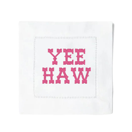 Yee Haw Embroidered Cocktail Napkin Set
