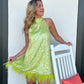 Lime Shimmer Cocktail Dress