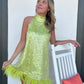 Lime Shimmer Cocktail Dress