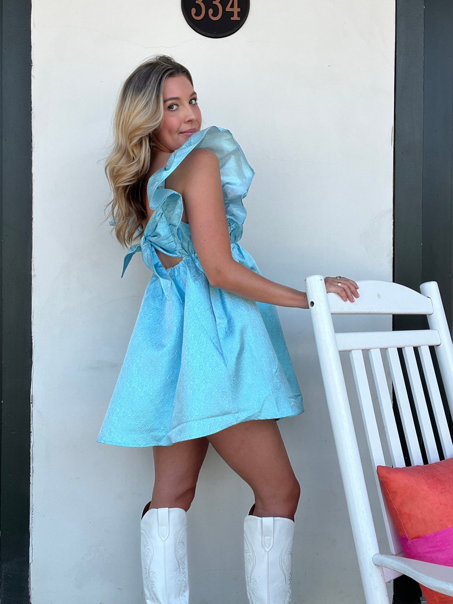 Buddy Love Shimmer Ruffle Dress