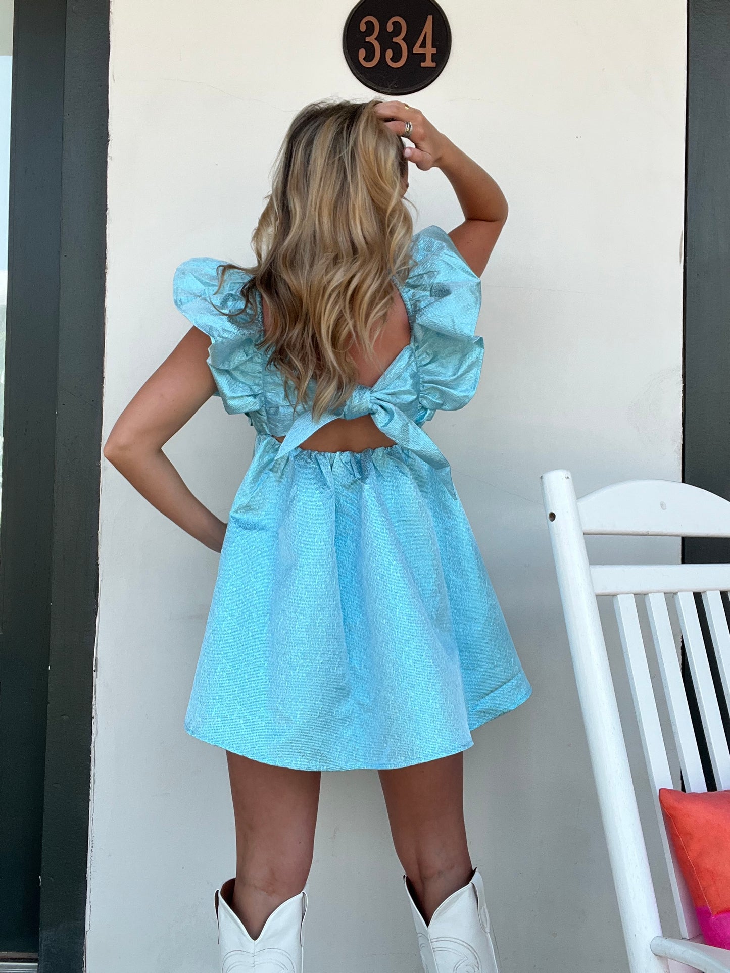 Buddy Love Shimmer Ruffle Dress