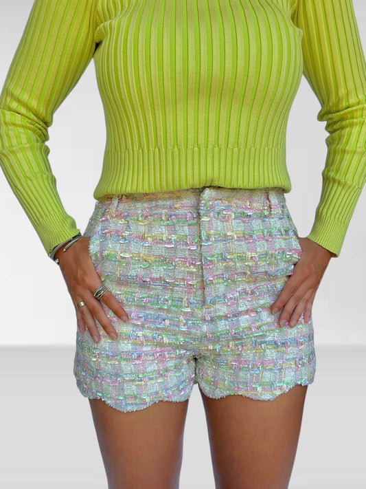 Pastel Tweed Shorts