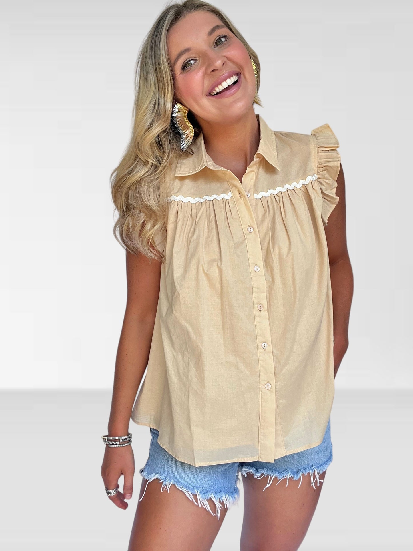 Almond Ric Rac Blouse