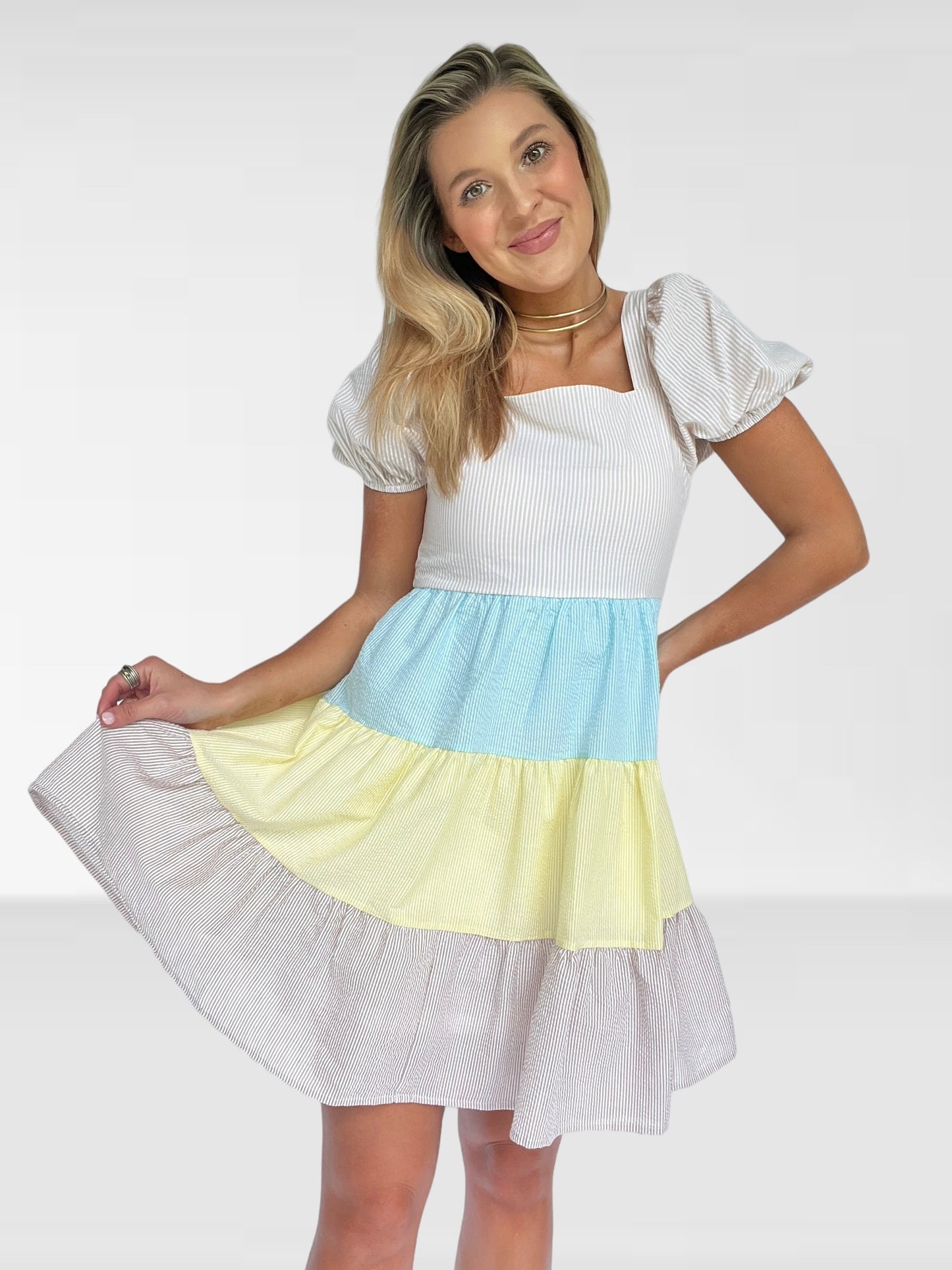 Pastel Seersucker Dress