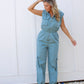 Smoke Blue Cargo Playsuit