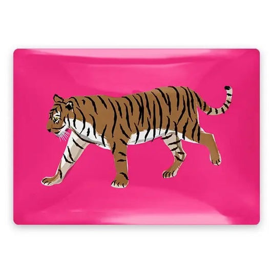 Pink Tiger Rectangle Trinket Tray