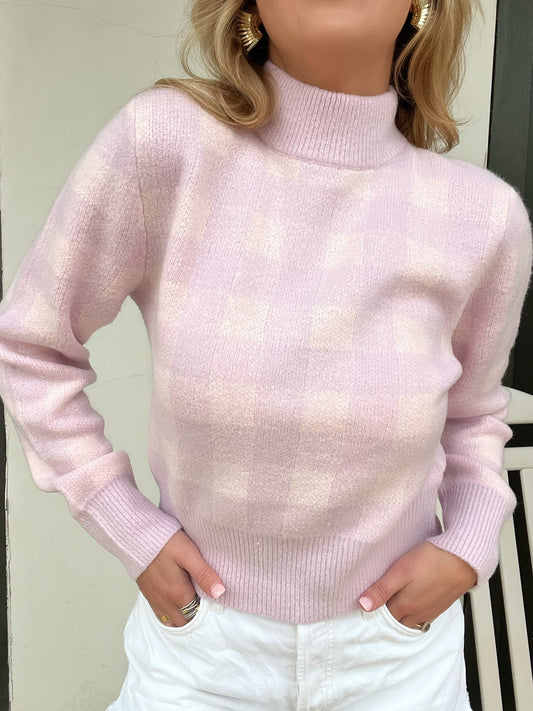 Lilac Checkmate Sweater