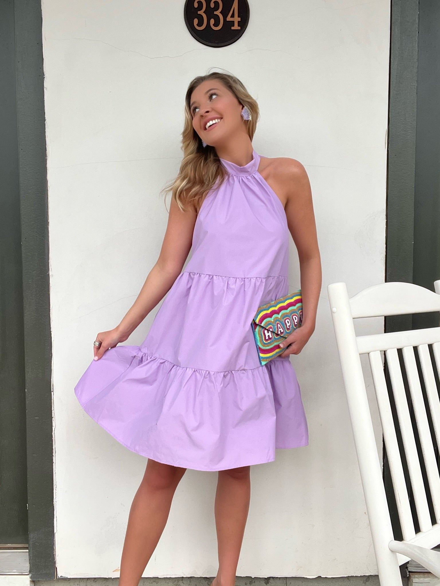 lavender halter neck dress Purple Halter Tiered Maxi Dress | Beach Getaway