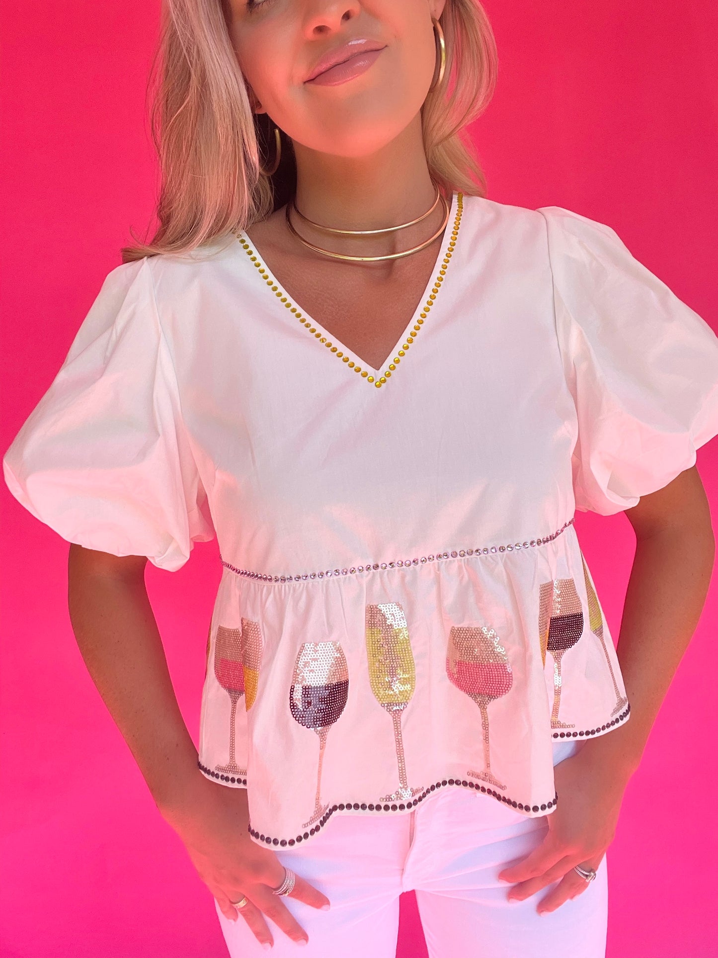 Queen of Sparkles Wine Blouse