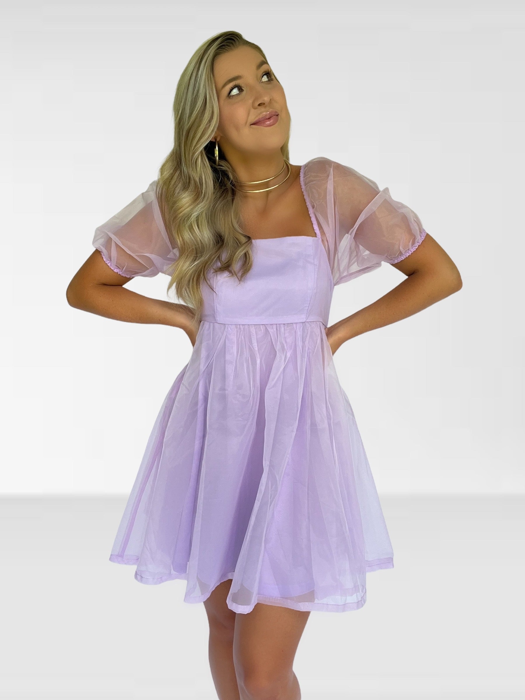 light purple puff sleeve dress Lilac Coast Jacquard Puff Sleeve Fitted Midi Dress