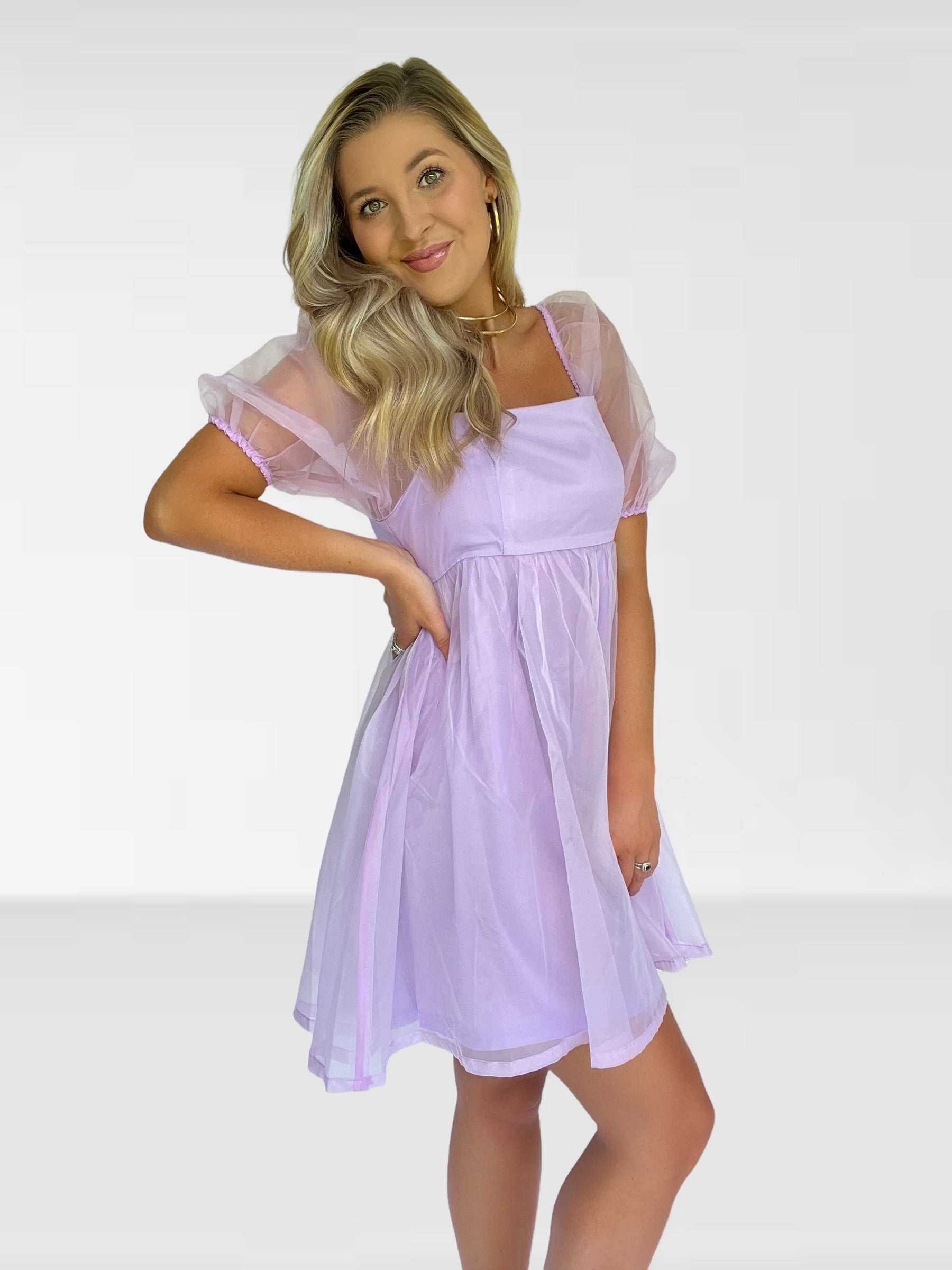 purple puff sleeve dress Lilac Extreme Plunge Mini and this dress is no exception Lilac Puff Sleeve Dress